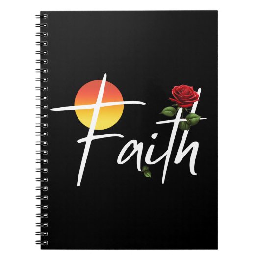 Geloof typografie met rozen notitieboek (Voorkant)