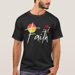 Geloof typografie met rozen t-shirt