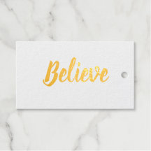 Geloof typografie minimalist Foil Gift Tag