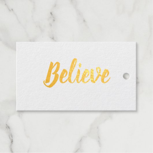 Geloof typografie minimalistische Folie Gift Label (Voorkant (horizontaal))