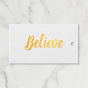 Geloof typografie minimalistische Folie Gift Label