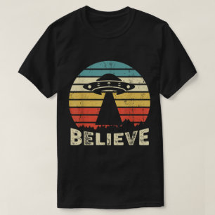 Geloof UFO Alien Retro Vintage T-shirt