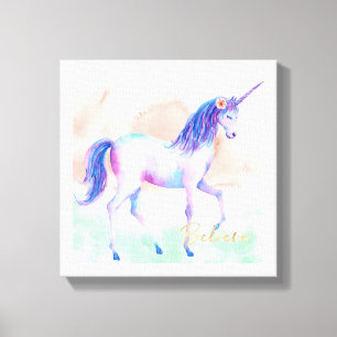 Geloof Unicorn Canvas Afdruk