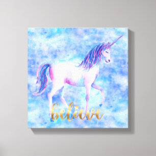 Geloof Unicorn Canvas Afdruk