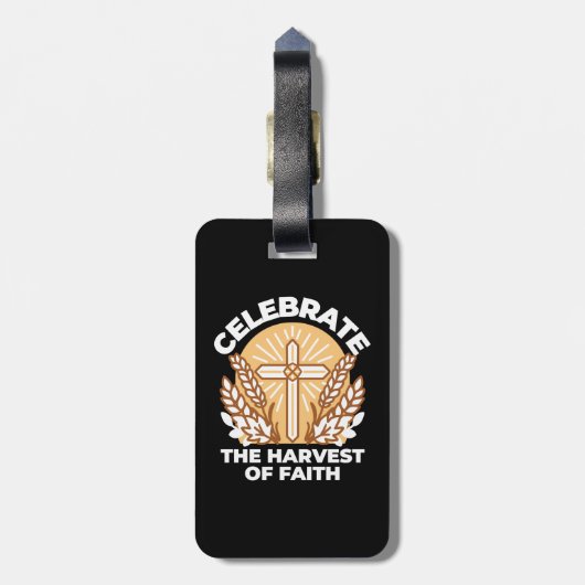 Geloof vieren met oogsten – Inspirerend kunst Bagagelabel (Achterkant verticaal)