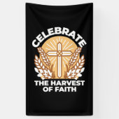 Geloof vieren met oogsten – Inspirerend kunst Spandoek (Verticaal)