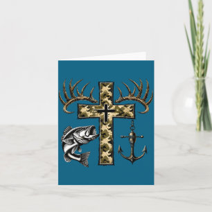 Geloof Vissen Jagen Camo Kruis Met Haak B Chris Kaart