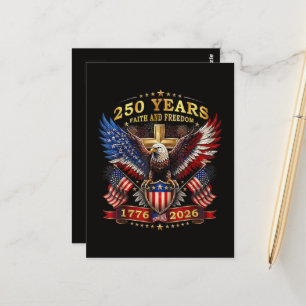 Geloof Vrijheid 250 Jaar 1776 2026 Patriottische A Briefkaart