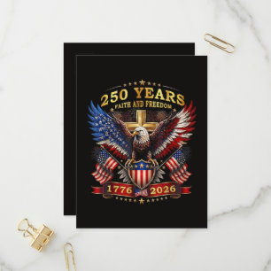 Geloof Vrijheid 250 Jaar 1776 2026 Patriottische A Uitnodiging Briefkaart