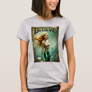 Geloof Vrouwen Zeemeermin T-shirt - Magische Kust
