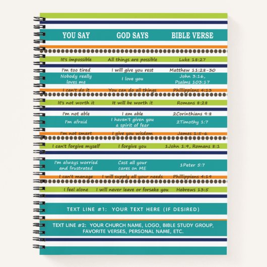 Geloof waarvan U zegt dat God Bijbelverzen zegt Notitieboek (Voorkant)