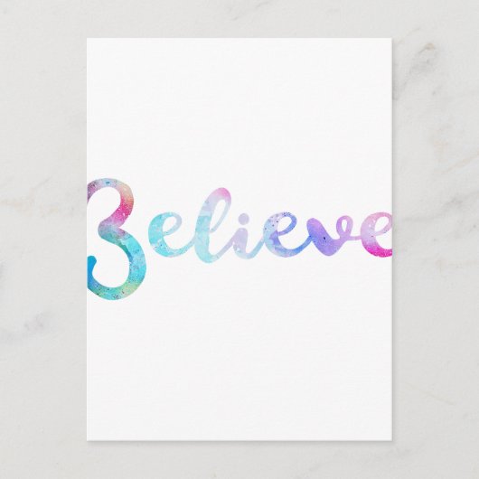 Geloof Waterverf Typografie Art Briefkaart (Voorkant)