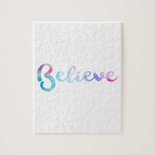Geloof Waterverf Typografie Art Legpuzzel (Verticaal)