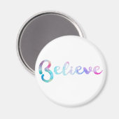 Geloof Waterverf Typografie Art Magneet (Voorkant / Achterkant)