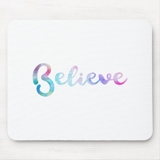 Geloof Waterverf Typografie Art Muismat (Voorkant)