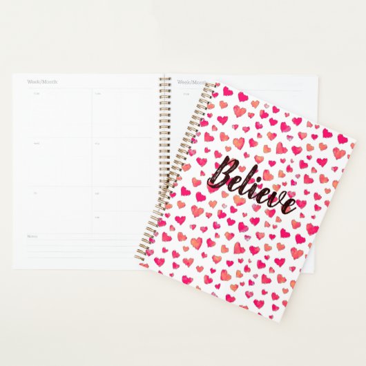 Geloof Waterverf Typografie Hearts Planner (Display)
