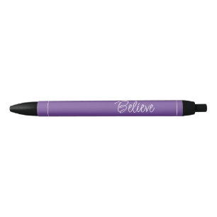 "Geloof" zinsnede druif Paarse achtergrond Zwarte Inkt Pen