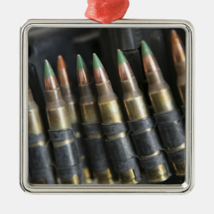 Geloofde kogels voor een M-249-kraampautomatische  Metalen Ornament
