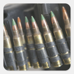Geloofde kogels voor een M-249-kraampautomatische Vierkante Sticker