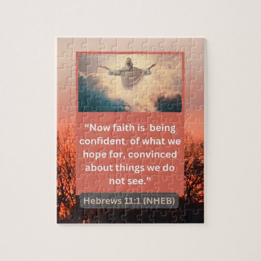 Geloofsboodschap - Bijbelvers - Hebreeën 11-1 - Legpuzzel (Verticaal)