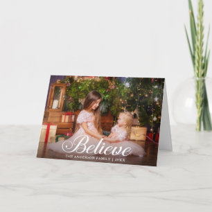 Gelooft dat de foto van de elegante Calligrafiefam Feestdagen Kaart