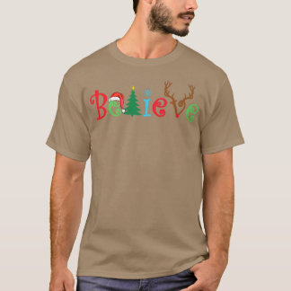 Gelooft u dames kerstboomschilders Brief Antlers H T-shirt