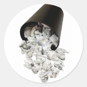 Geloste papiermand ronde sticker