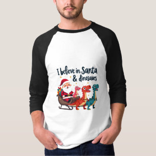 geloven in de Kerstman en dinosaurussen (Santa rij T-shirt