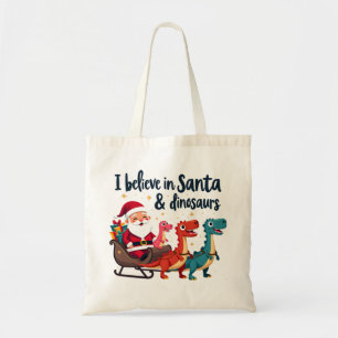 geloven in de Kerstman en dinosaurussen (Santa rij Tote Bag