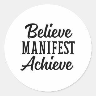 GELOVEN MANIFEST BEREIKEN RONDE STICKER