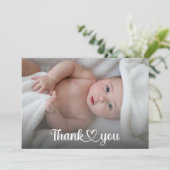 Geluid Dank je hart Nieuwe Babydouche Aangepaste f Bedankkaart (Staand voorkant)