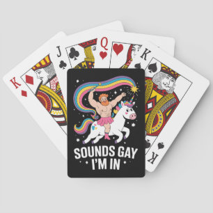 Geluid Gay Ik ben in Man Dragen Rok Eenhoorn LGBTQ Pokerkaarten