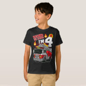 Geluid Het alarm dat ik vier brandweerjongen ben T-shirt (Voorkant volledig)