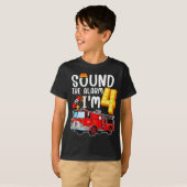 Geluid Het alarm dat ik vier brandweerman ben T-shirt (Voorkant volledig)