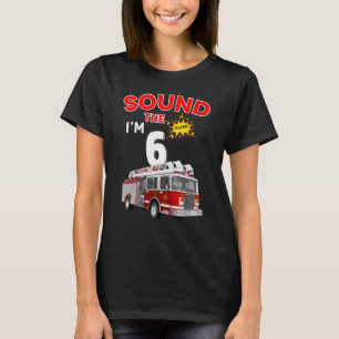 Geluid het alarm ik ben 6! Kinder brandweerman T-shirt