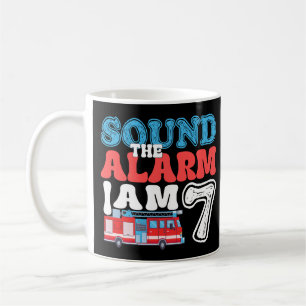 Geluid het alarm Ik ben 7 7e verjaardag brandweerm Koffiemok