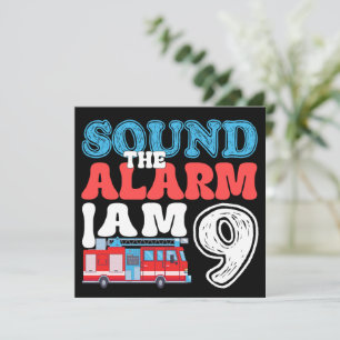 Geluid het alarm Ik ben 9 brandweerman 9e verjaard Kaart
