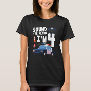 Geluid Het alarm is mijn vierde verjaardag 4 jaar T-shirt