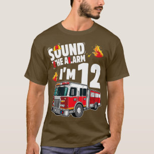 Geluid het alarm Kinder Vuurtruck 12th Birthday pa T-shirt