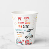 Geluid het alarm & Pak je spullen 3e verjaardag Papieren Bekers (Achterkant)