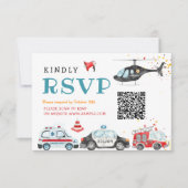 Geluid het alarm Pak je spullen Verjaardag Rsvp Ca Bedankkaart (Voorkant)