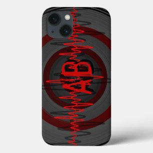 Geluid Rood Donker monogram iPhone hoesje hoesje