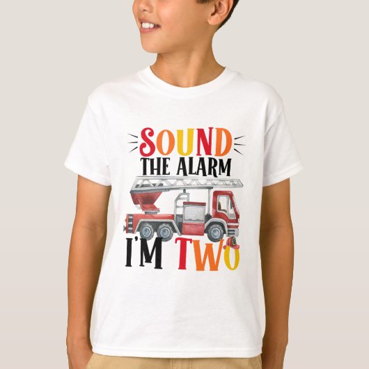 Geluid van de brandweerwagen - Alarm 2e verjaardag T-shirt (Voorkant)
