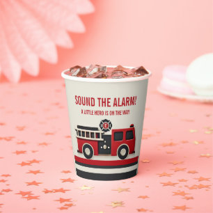 Geluid van het Alarm Minimalist Brandweerman Baby Papieren Bekers