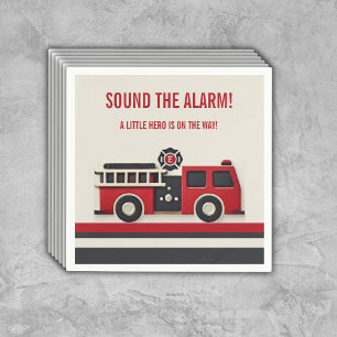 Geluid van het Alarm Minimalist Brandweerman Baby Servet