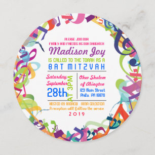 GELUIDEN VAN DE TORAH Bat Bar Mitswa Uitnodiging