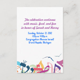 GELUIDEN VAN DE TORAH Bat Bar Mitzvah Party Card Kaart