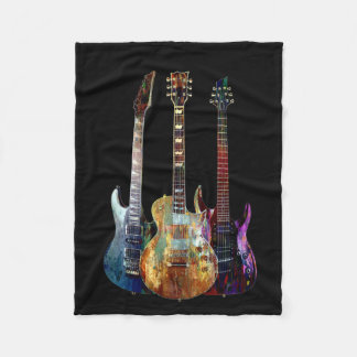 Geluiden van muziek. Kleurstofgitaar Fleece Deken