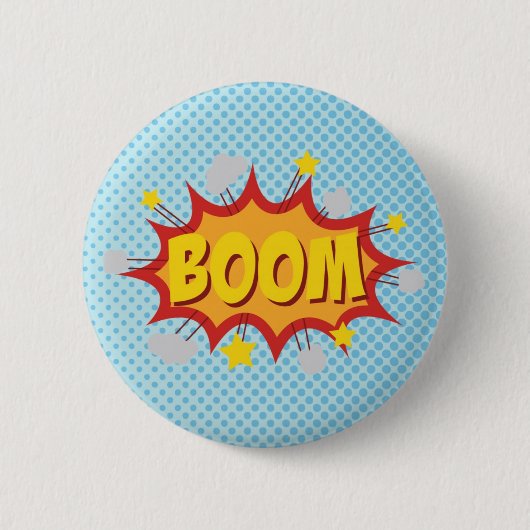 Geluidseffect van het BOOM-stripboek Ronde Button 5,7 Cm (Voorkant)
