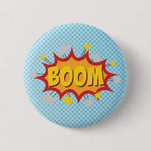 Geluidseffect van het BOOM-stripboek Ronde Button 5,7 Cm